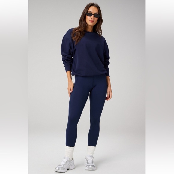 Fabletics Tops - Fabletics Cozy Fleece Crew Neck Sweatshirt Large NWT Deep Navy